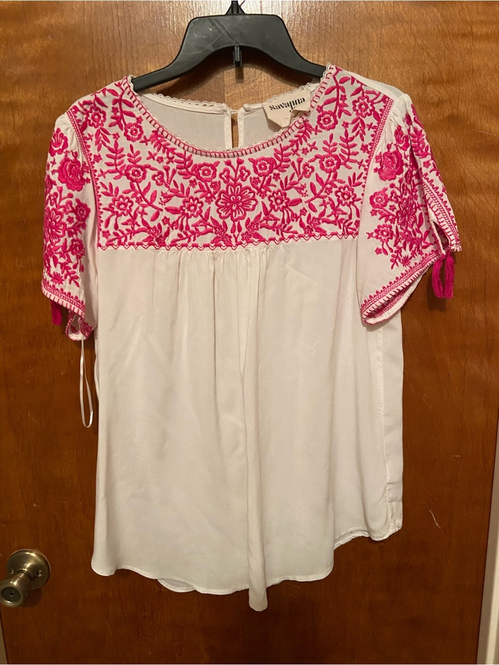 Savanna Jane Short Sleeve Embroidered Top